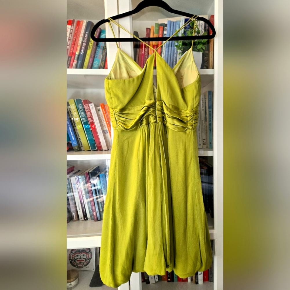 100% Silk Knee Length Cocktail Dress with Fitted Bodice - Picture 4 of 14